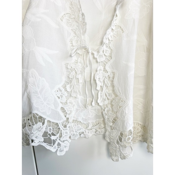 Soft Surroundings Rendezvous Topper Cardigan Ivory Lace Crochet Tie Front - Picture 6 of 8